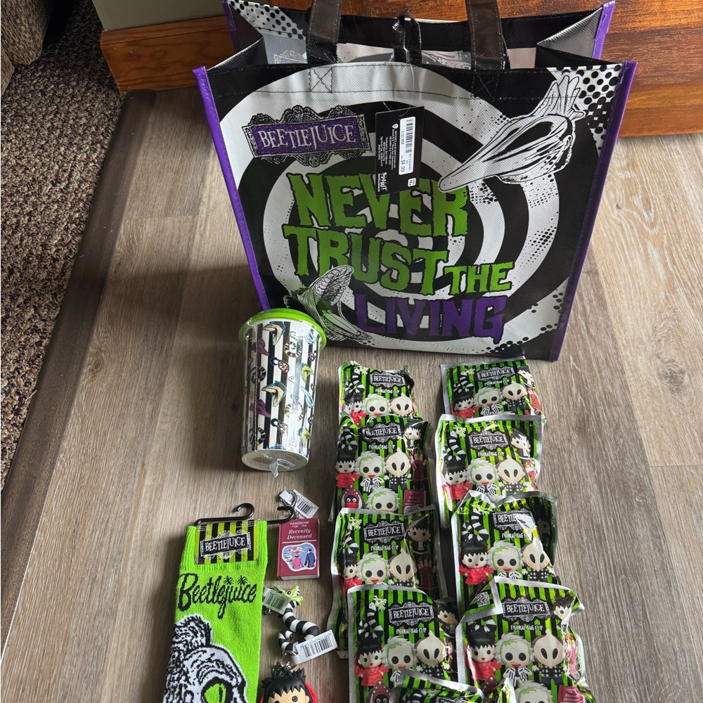 Beetlejuice Blind bag mystery pack mug socks and shopping bag Spirit Halloween